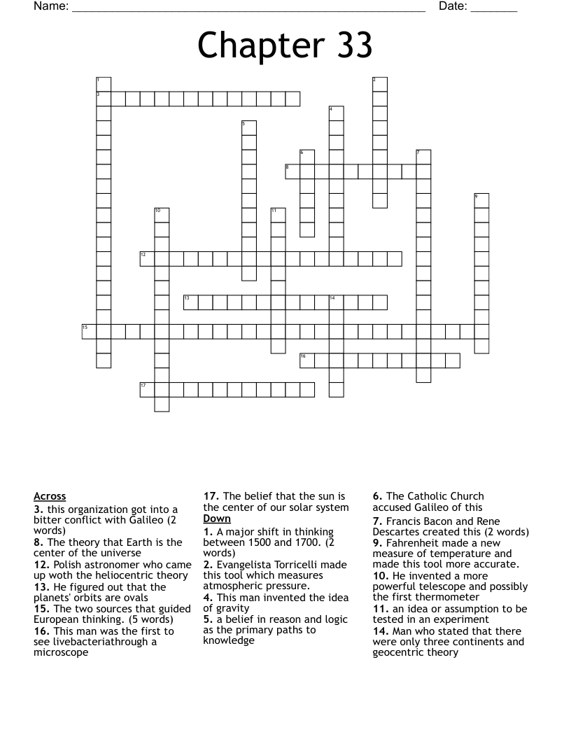 Astronomy Major: Crossword Hints and Solutions