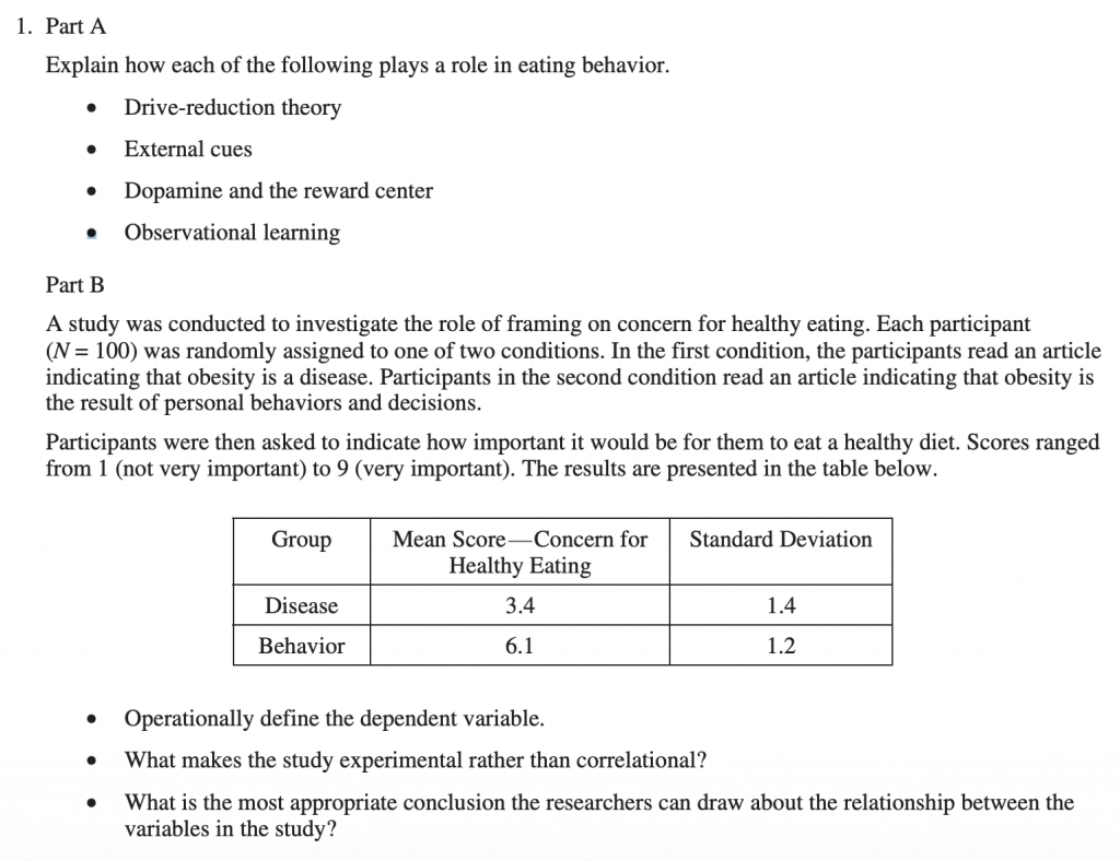 AP Psychology 2017 FRQ: Answers and Explanations