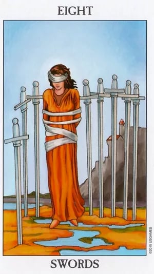 Understanding the 8 of Swords Tarot: Obstacles, Struggles, and Insights