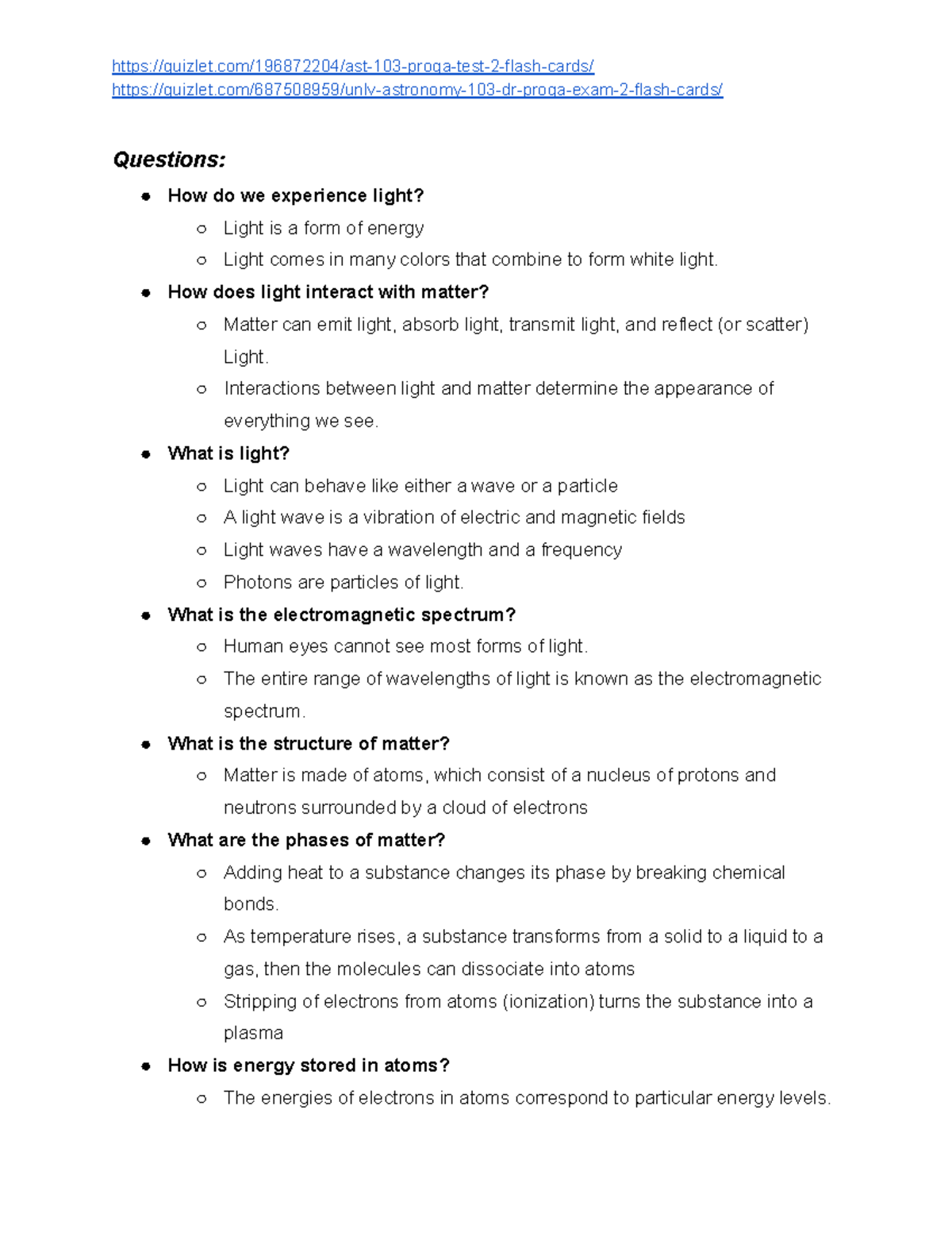 Complete Astronomy Test 2 Prep: Essential Topics and Flashcards