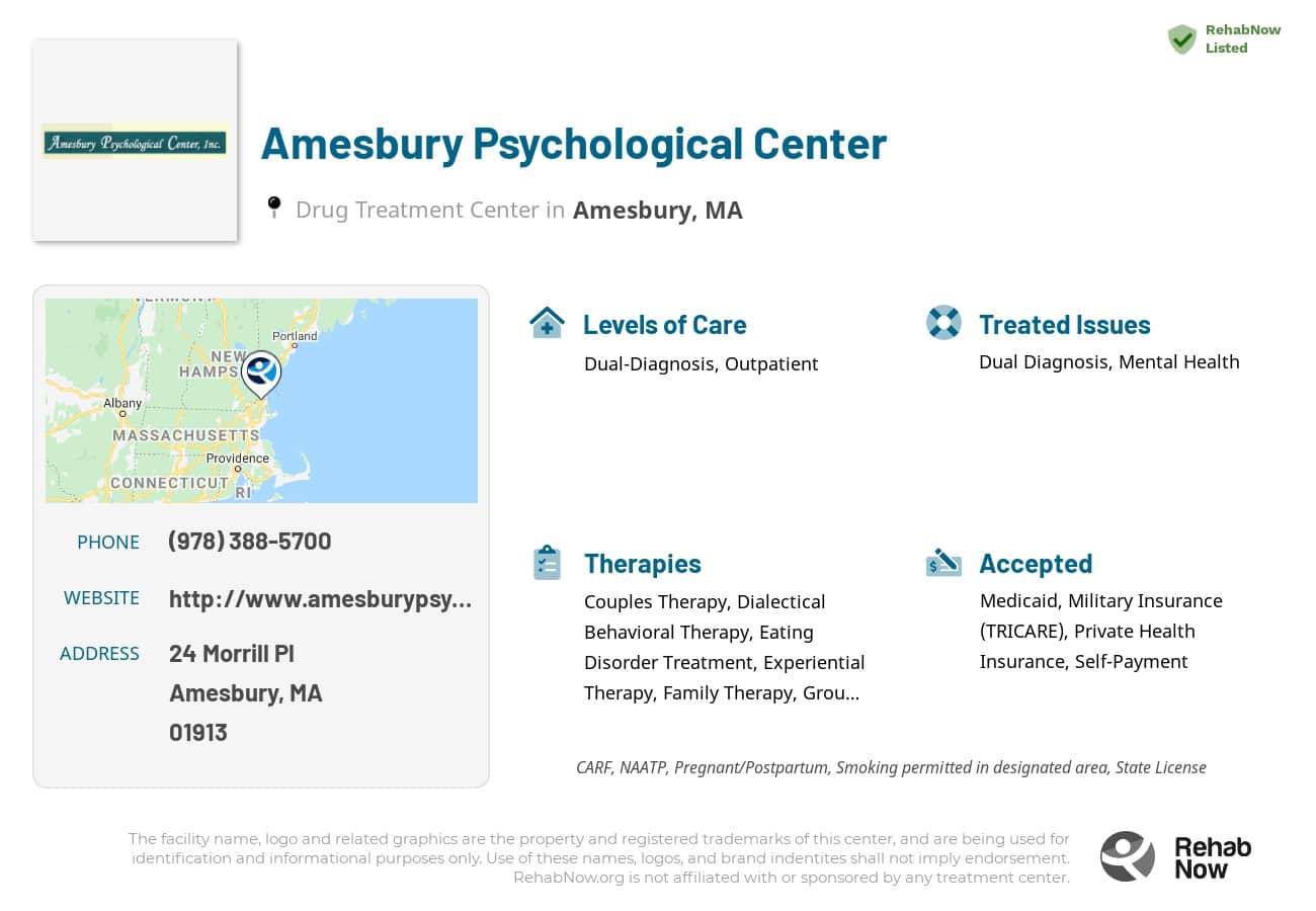 Comprehensive Mental Health Care at Amesbury Psychological Center in Massachusetts