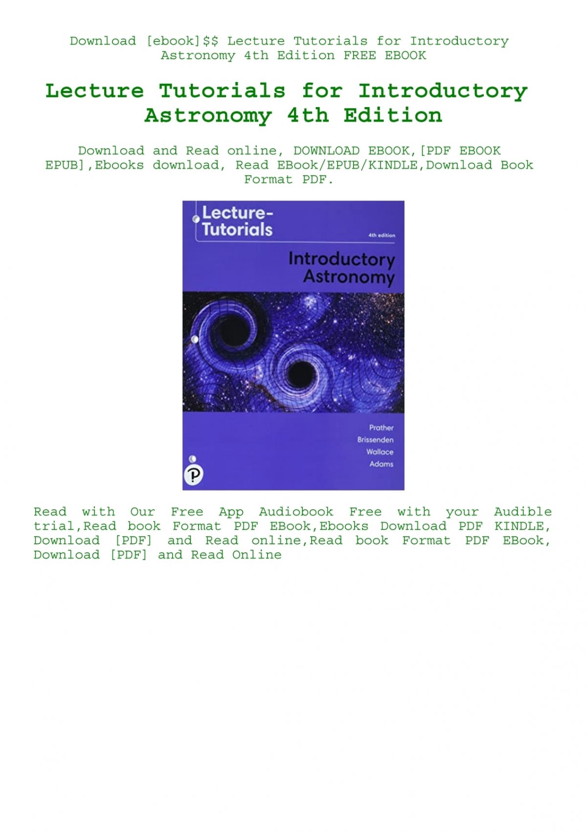 Get Your Free PDF: Lecture-Tutorials for Introductory Astronomy (4th Edition)