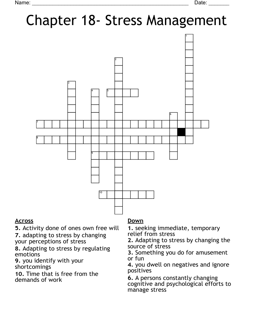 Best Answers for Activities That Relieve Psychological Stress in Crossword Puzzles