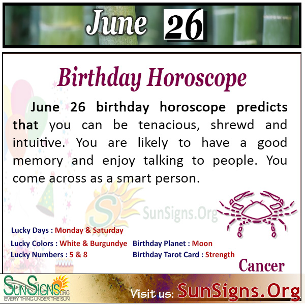 birthday june 26 horoscope