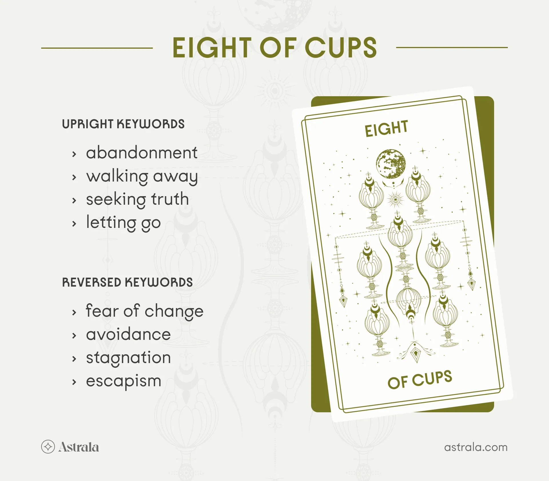 The Meaning of the 8 of Cups Tarot: Embrace Change and Letting Go