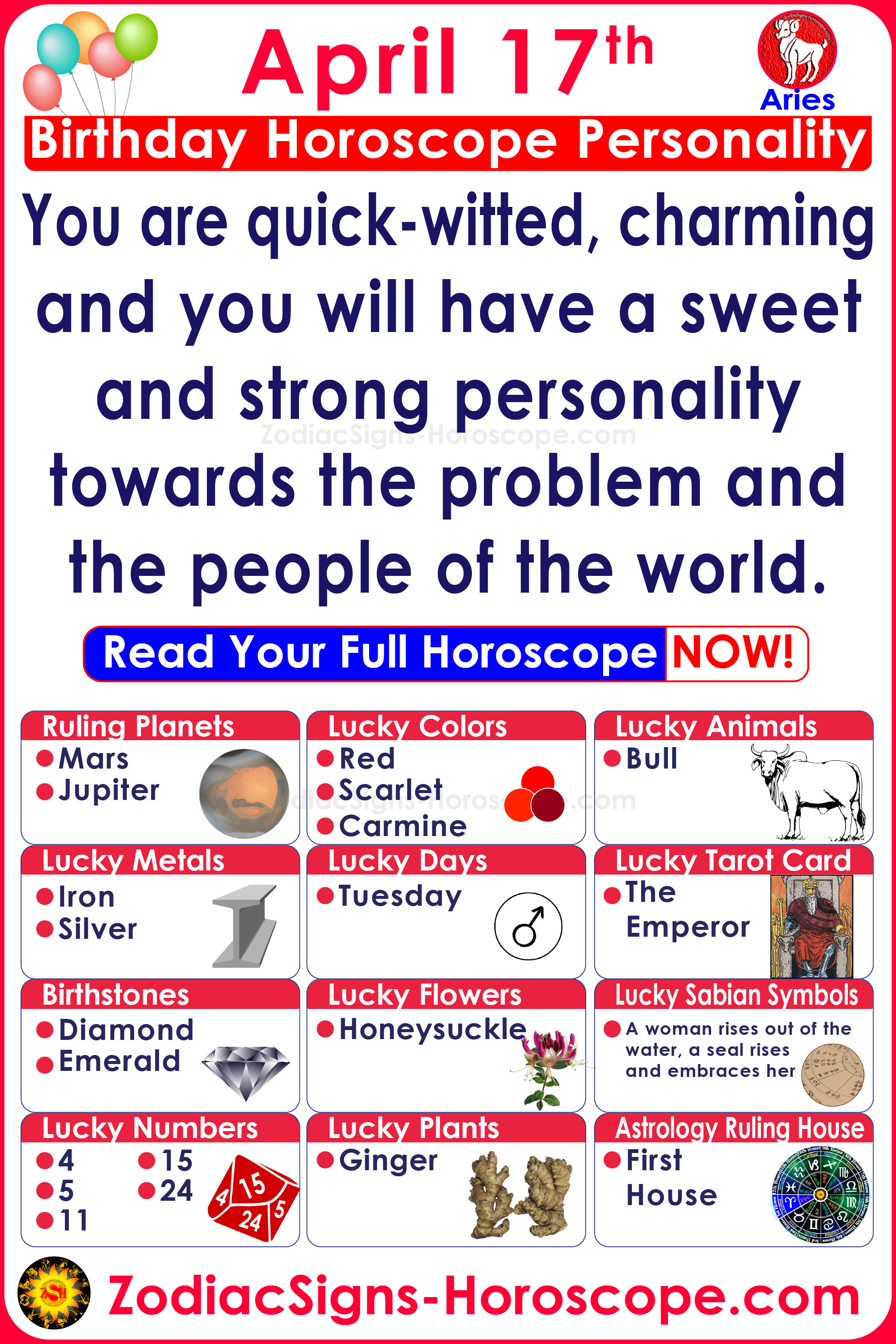 Complete Horoscope for April 17 Birthday (Your Zodiac, Lucky Number, and Fortune for the Day)