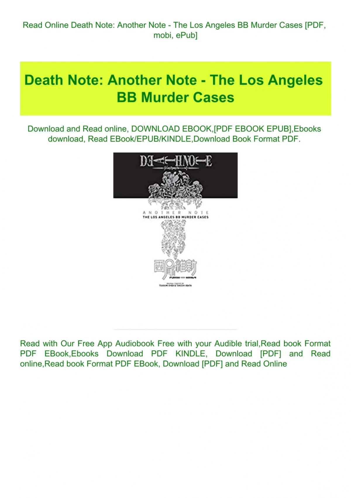 Death Note Los Angeles BB Case PDF Download: Full Story Here