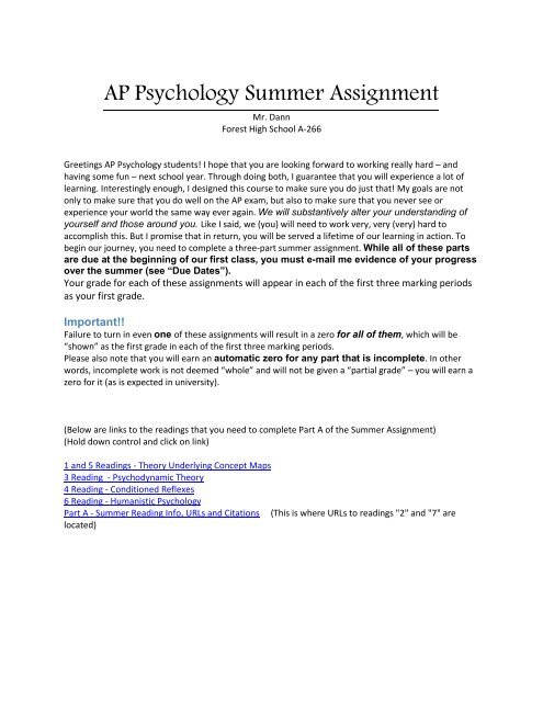 AP Psychology Summer Assignment: Easy Tips and Tricks