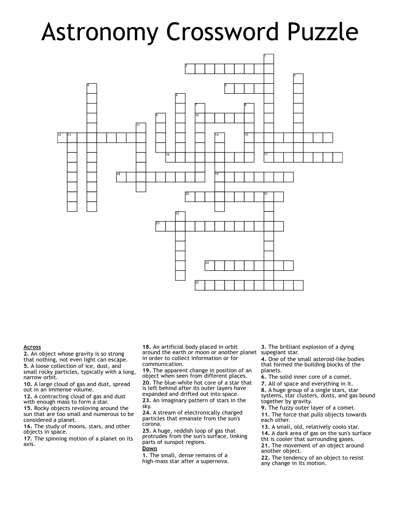 Astronomy Teachers Crossword Tip: Hints and Answers Inside