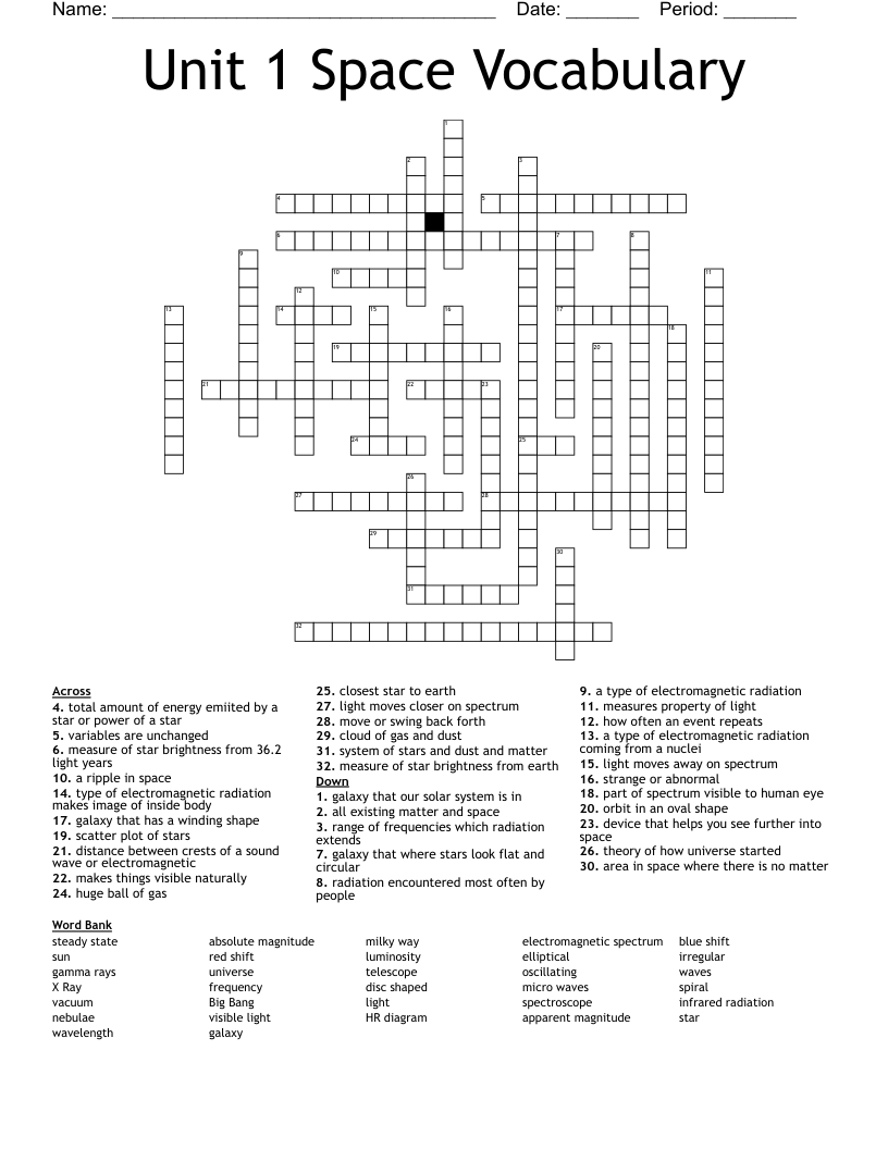 Whats the Unit? Astronomy Crossword Puzzles and Distances