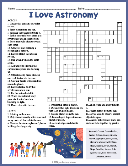 Solve Astronomy Crossword Puzzles and Boost Your Brainpower