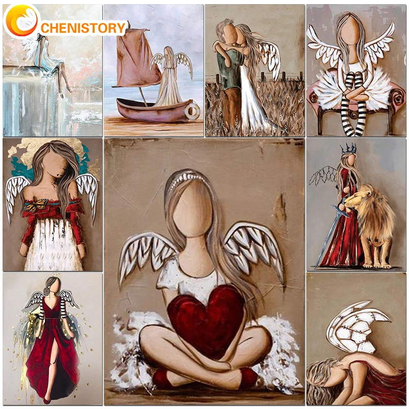 Paint by Numbers Angels Unwind with Charming Angel Painting