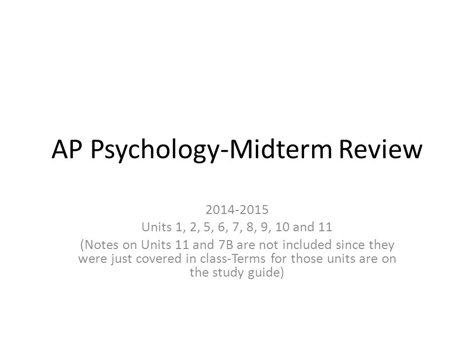 AP Psychology Midterm Exam Review: Key Concepts to Remember