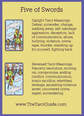 Five of Spades Tarot Card (Easy Guide to Understanding its Upright and Reversed Meanings for Tarot Spreads)