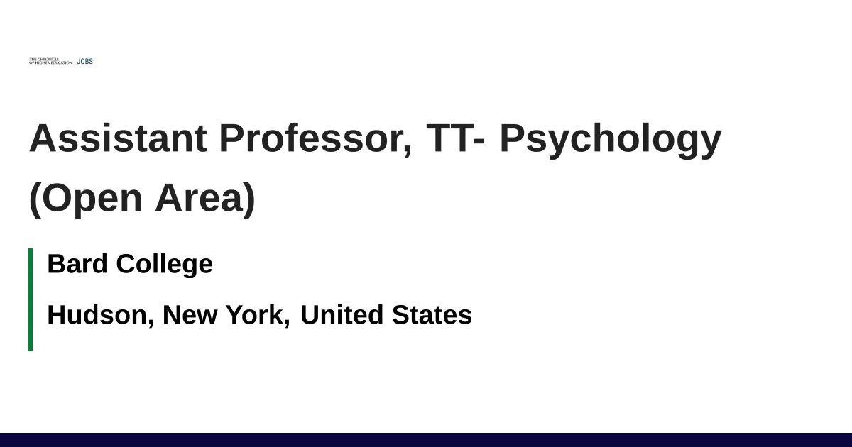 Searching for Psychology Jobs? Assistant Professor Vacancy Open