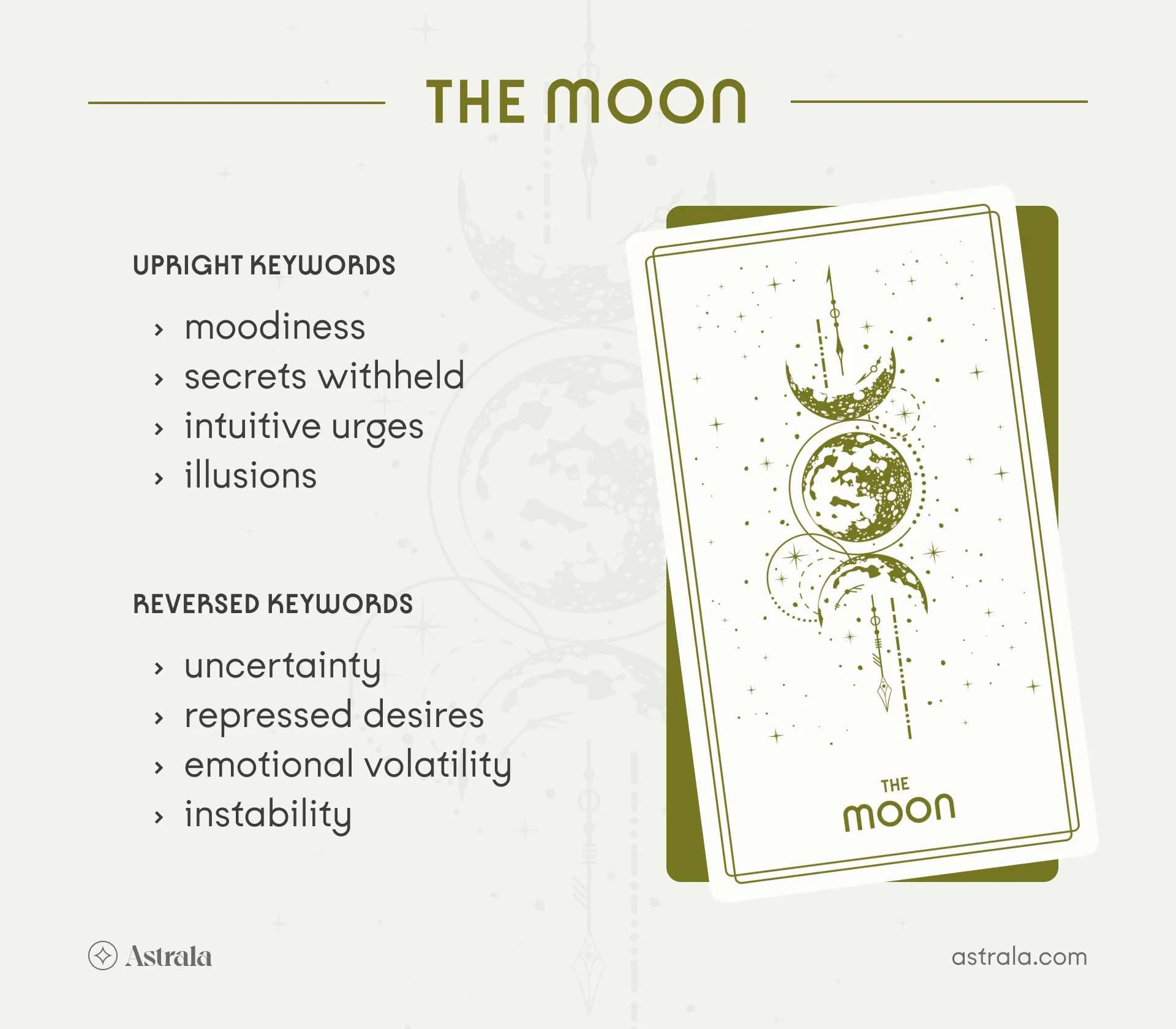 The moon tarot card in love, career, and money readings, what does it mean