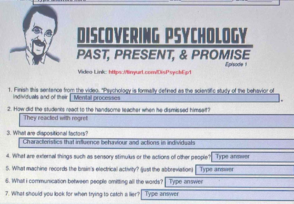 Discovering Psychology Past Present and Promise Worksheet Answers Explained! Learn Fast!