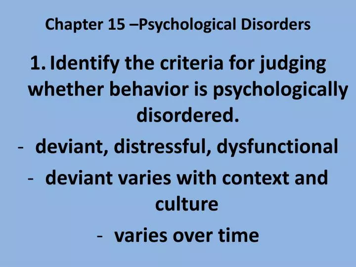 Chapter 15 Psychological Disorders: What You Need to Know in Simple Terms