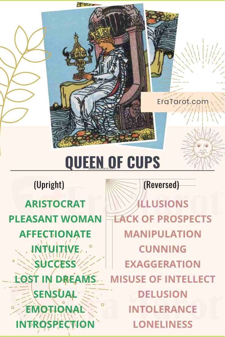 reina de copas tarot, what is the queen of cups upright and reversed meaning