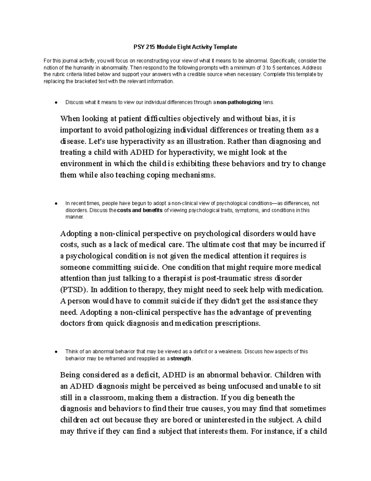 Non-Clinical View of Psychological Conditions: What Are the Costs and Benefits to Know?