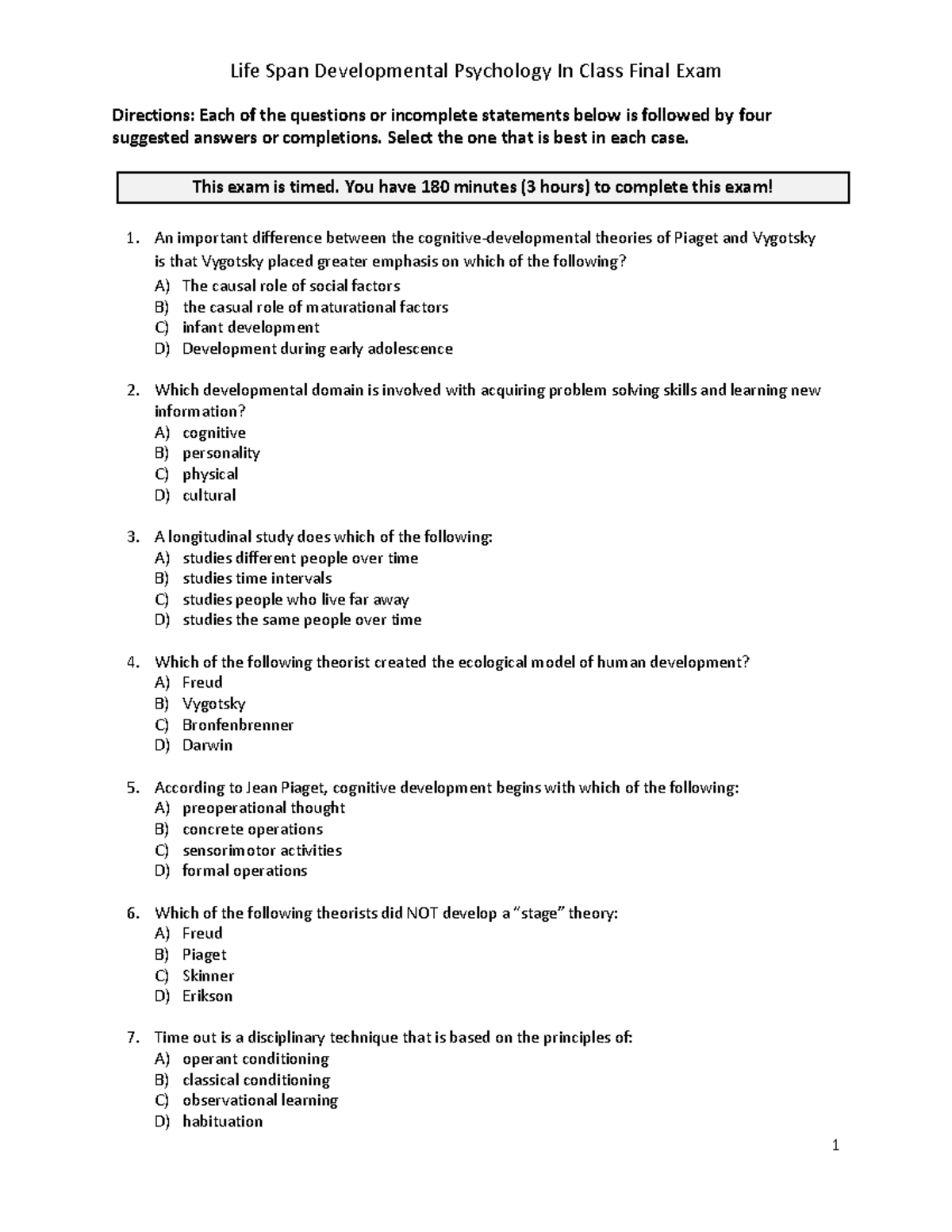 Developmental Psychology Final Exam: Your Easy Guide to Ace It