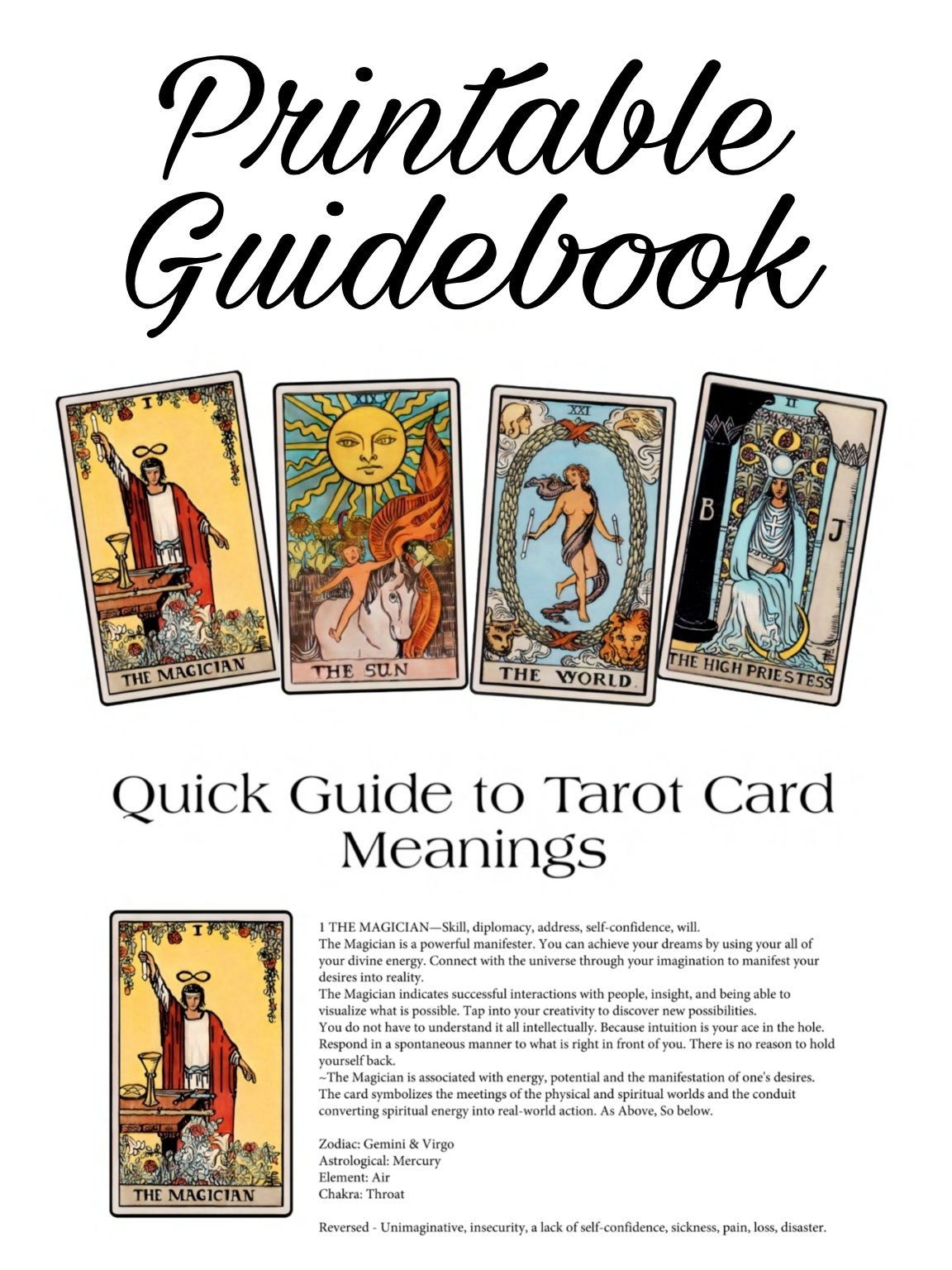 Tarot Card Guide Book PDF: Your easy guide to understanding tarot and doing readings.