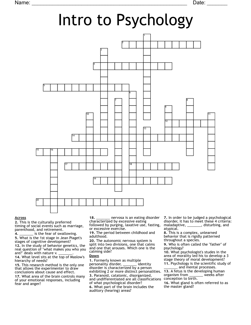 Familiar Psychological Territory Crossword: Easy Guide for Beginners